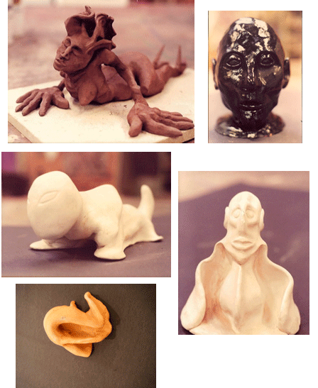 CLAYWORK FROM THE ART THERAPY DEPARTMENT BEXLEY HOSPITAL